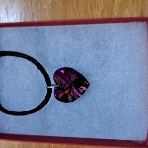 Evening Fuchsia Crystal Heart Necklace